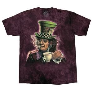The Mountain MAD HATTER Short Sleeve T-Shirt Men's XL Purple Cotton Tee NWOT